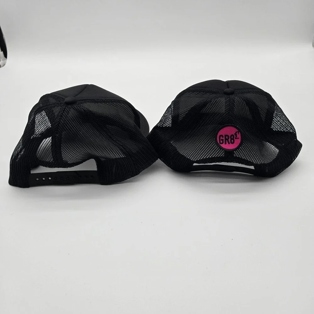 GR8 SZN Trucker Hat Bundle Lot of 2 New Adjustable Snapback Caps Black Pink